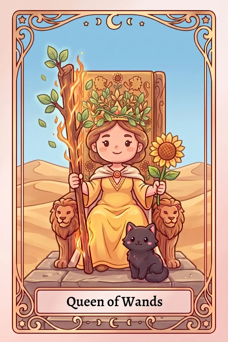 ワンドのクイーン タロットカード